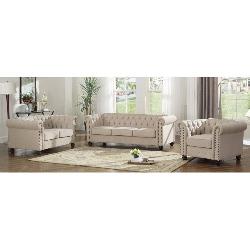 Alcott Hill Howington 3 Piece Standard Living Room Set & Reviews Wayfair
